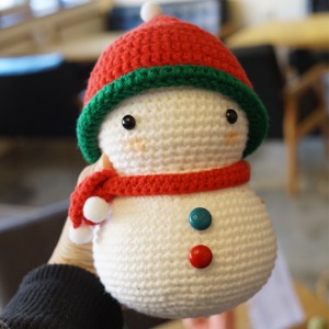 [코바늘 패키지] 심플 눈사람 ( 크리스마스 손뜨개 뜨개 인형 만들기, 뜨개질 Kit)
