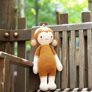 [코바늘 패키지] 코몽 ( 12간지 원숭이띠 손뜨개 뜨개 인형 만들기, 뜨개질 Kit)